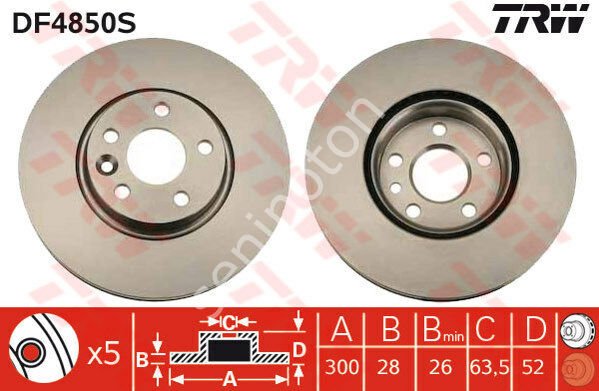 FREN DISKI ON ADET FREELANDER 2 L359 RANGE ROVER EVOQUE L538 FORD S-MAX MONDEO GALAXY 2 VOLVO S80 S60 V60 V70 300cm CAP