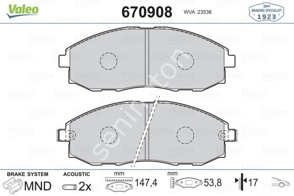 ÖN BALATA STAREX 2.4I-2.5D 97 2.4I-2.5TCI-2.5 CRDI 98 H1 2.4 MPI 4WD-2.5 D/TD-2.5 TCI-2.5 CRDI 9