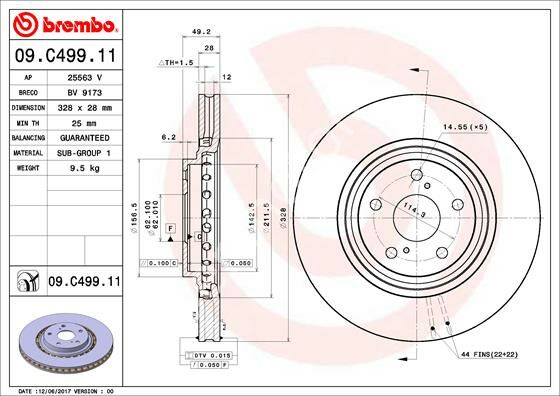 FREN DISK ON HAVALI- 328-5 -UV Coated RAV4 2012