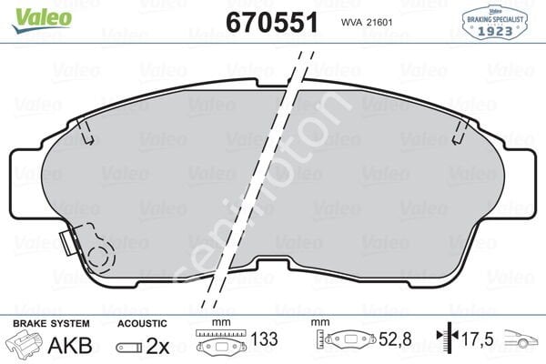 ÖN BALATA COROLLA 92-97 CARINA 93-97 RAV4 2.0 94-00 CAMRY 2.2 92-01