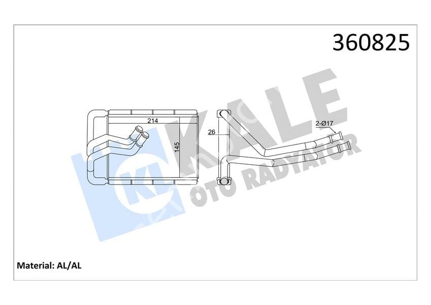 KALORİFER HYUNDAI TUCSON-KIA SPORTAGE II 2.0CRDI 06 BRAZING AL-AL 26MM KALORİFER RADYATÖRÜ