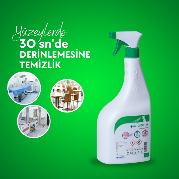 ACTOSEPT® AF 1L (Alkollü Hızlı Yüzey Dezenfektanı - 30 Saniyede Etkili)