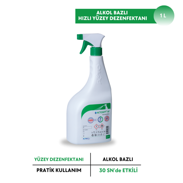 ACTOSEPT® AF 1L (Alkollü Hızlı Yüzey Dezenfektanı - 30 Saniyede Etkili)