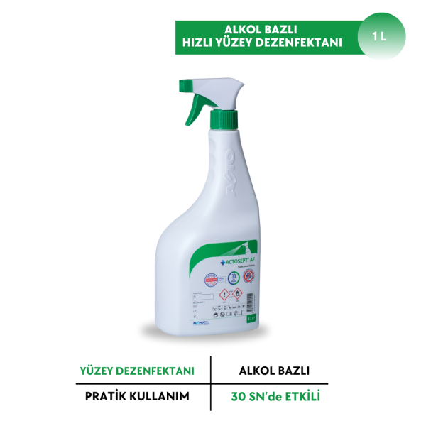 ACTOSEPT® AF 1L /Alkollü Hızlı Yüzey Dezenfektanı - 30 Saniyede Etkili