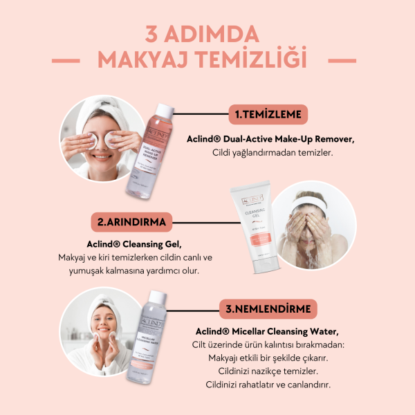 Aclind® Dual-Active Make-Up Remover | Çift Bazlı Makyaj Temizleyici