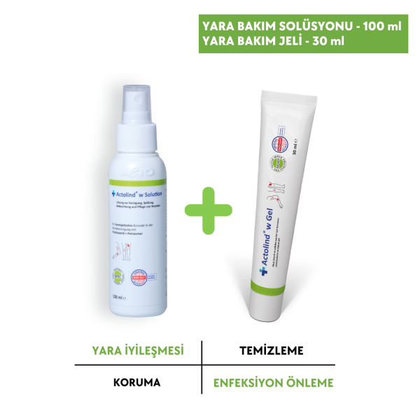 Actolind w Jel 30 ml  + w Solution 100 ml | Yara Temizleme ve Onarım Seti