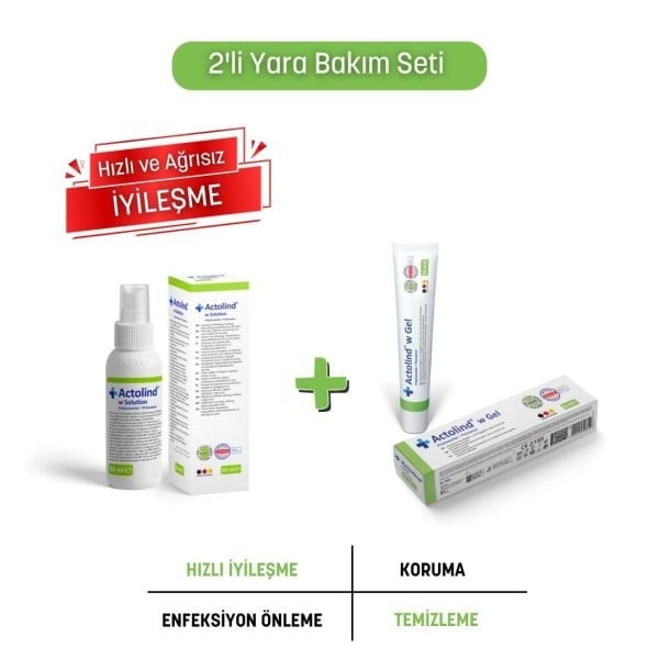 Actolind ® w 50 ml Jel + w 50 ml Solüsyon | 2'li Yara Bakım Seti