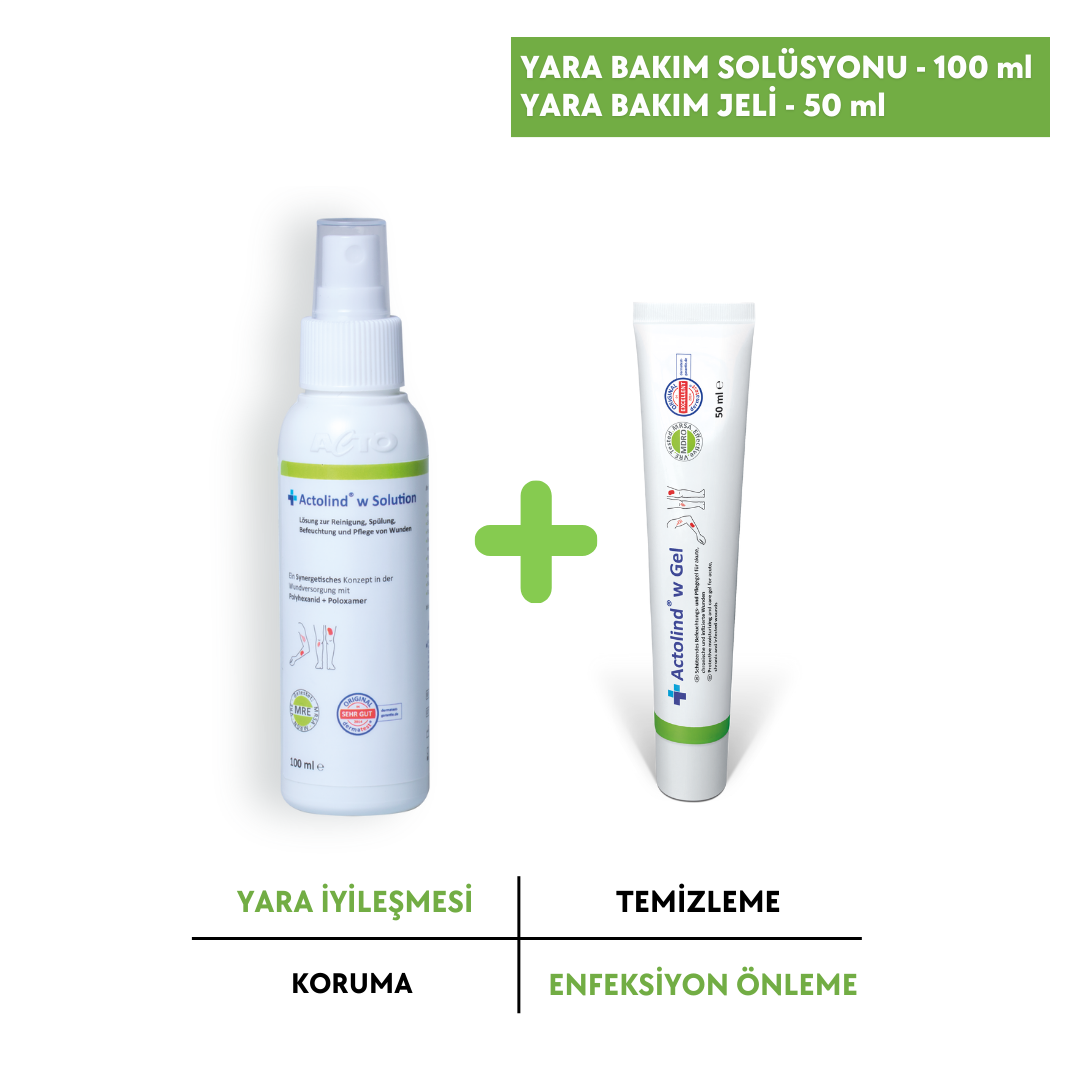 Actolind ® w 50 ml Jel + 100 ml Solüsyon | 2' li Yara Bakım Seti