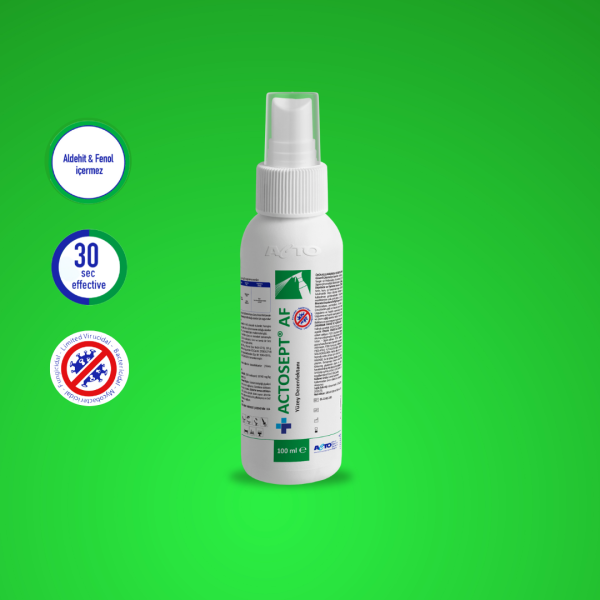 ACTOSEPT® AF 100 ml Alkollü Hızlı Yüzey Dezenfektanı 30 Saniyede Etki