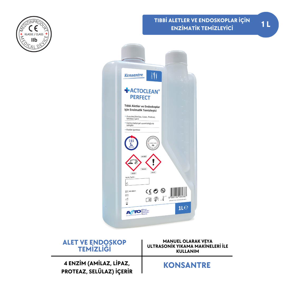 ACTOCLEAN® PERFECT Tıbbi Aletler & Endoskop için Enzimatik Temizleyici