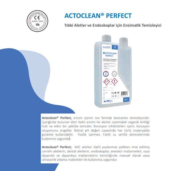 ACTOCLEAN® PERFECT Tıbbi Aletler & Endoskop için Enzimatik Temizleyici