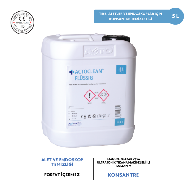 ACTOCLEAN® FLUSSIG Tıbbi Aletler &Endoskop için Konsantre Temizleyici