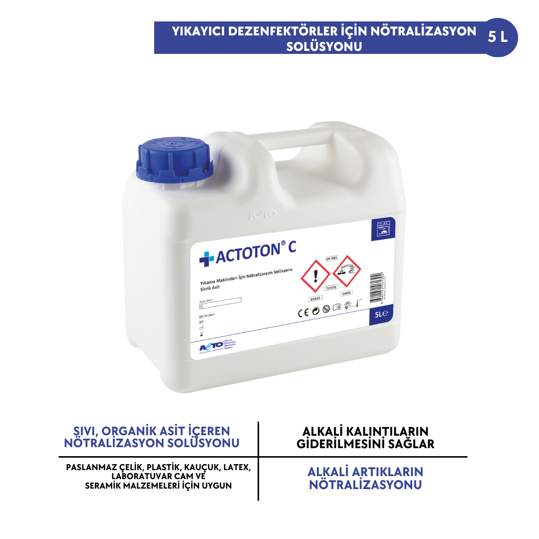 ACTOTON® C 5 L Yıkayıcı Dezenfektörler için Nötralizasyon Solüsyonu