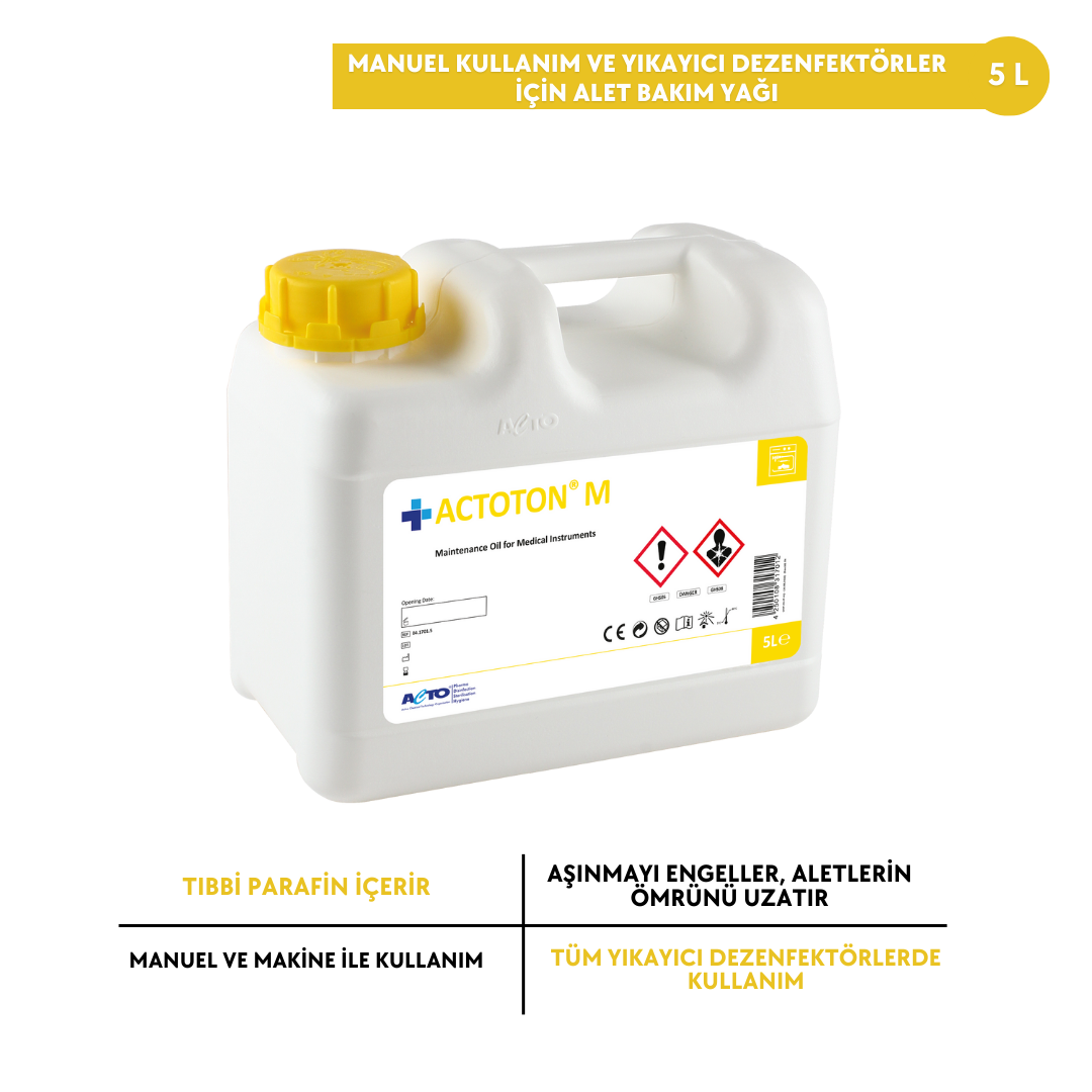 ACTOTON® M 5 L Manuel Kullanım ve Yıkayıcı Dezenfektörler için Alet Bakım Yağı