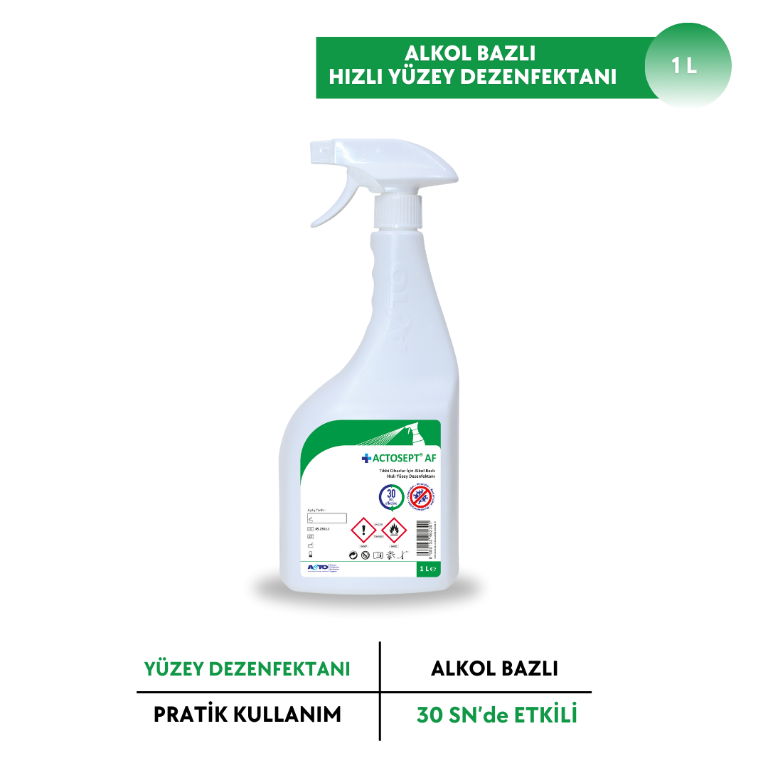 ACTOSEPT® AF 1 Litre Tıbbi Cihazlar için Hızlı Yüzey Dezenfektanı