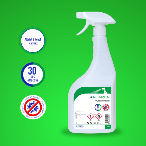 ACTOSEPT® AF 1 Litre Tıbbi Cihazlar için Hızlı Yüzey Dezenfektanı