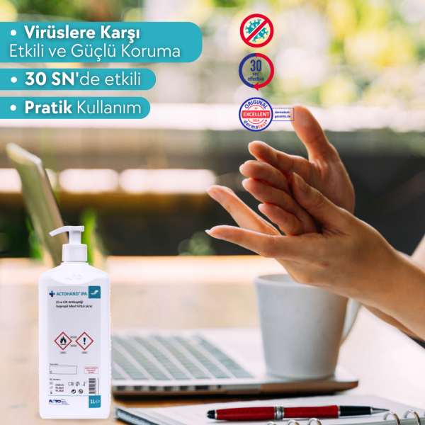 ACTOHAND® IPA 1 L (﻿El ve Cilt Antiseptiği - İzopropil Alkol 75 % (v/v) = (70,6 g)