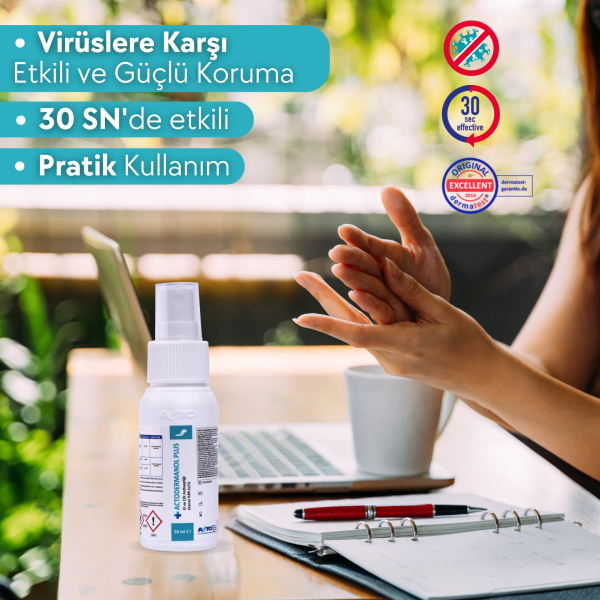 ACTODERMANOL® PLUS 50 ML (El ve Cilt Antiseptiği %89 (v/v) Etanol)