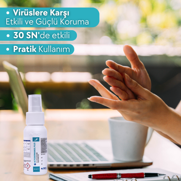 ACTODERMANOL® PLUS 50 ML (El ve Cilt Antiseptiği %89 (v/v) Etanol)