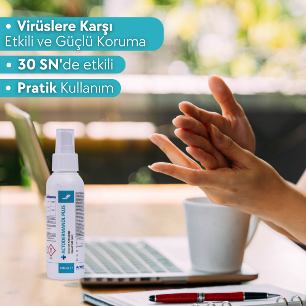 ACTODERMANOL® PLUS 100 ML (El ve Cilt Antiseptiği %89 (v/v) Etanol)
