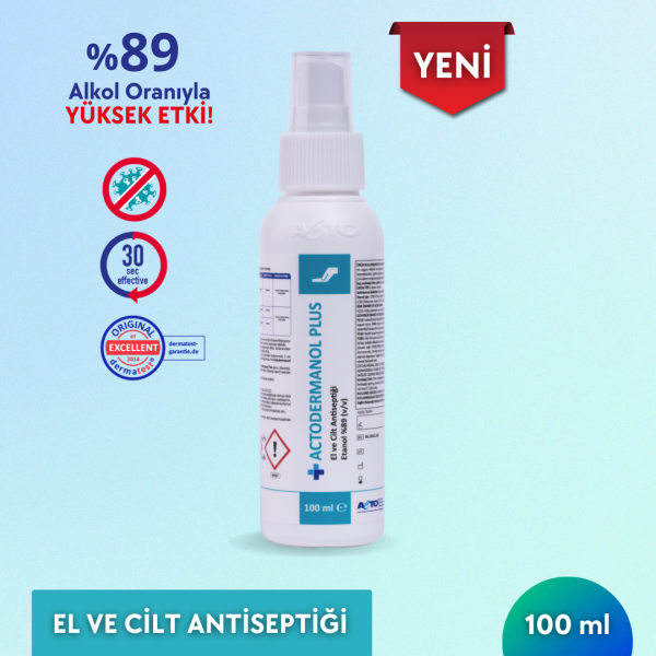ACTODERMANOL® PLUS 100 ML (El ve Cilt Antiseptiği %89 (v/v) Etanol)