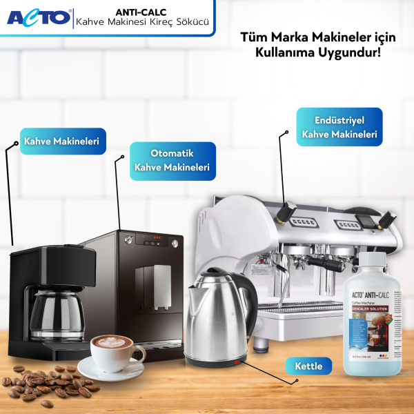 ACTO® ANTI-CALC  500 ml Kahve Makinası Kireç Çözücü