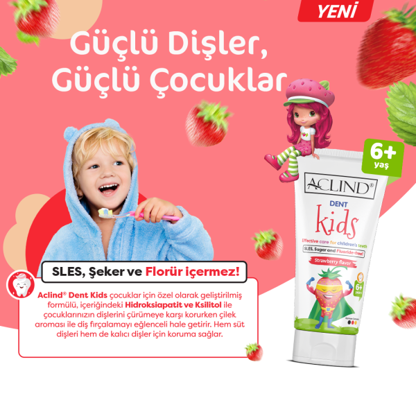 Aclind Dent Kids 75 ml ÇOCUK DİŞLERİ İÇİN ETKİLİ BAKIM