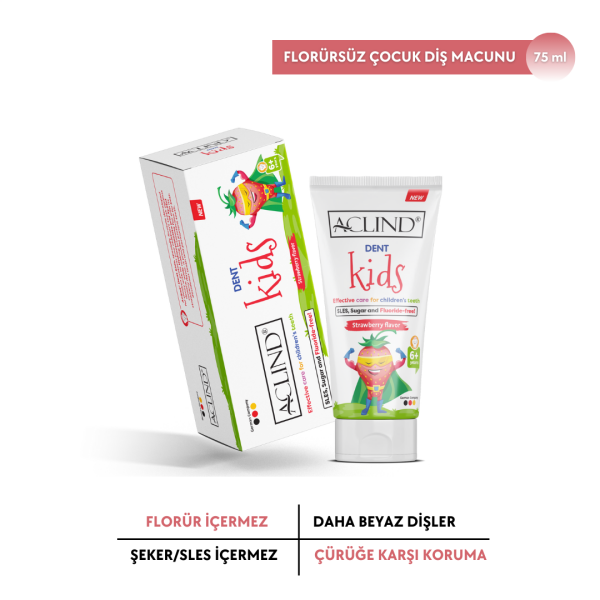 Aclind Dent Kids 75 ml ÇOCUK DİŞLERİ İÇİN ETKİLİ BAKIM