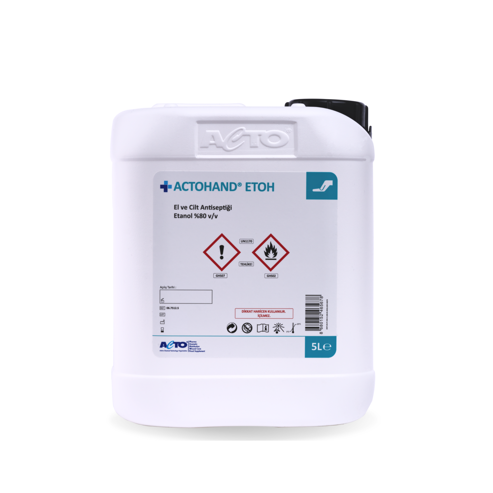 ACTOHAND® ETOH 5 L (﻿El ve Cilt Antiseptiği - Etanol 80 % (v/v)