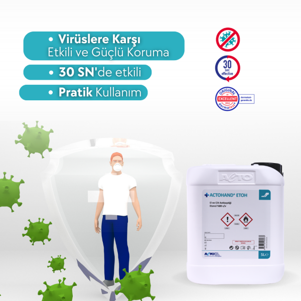 ACTOHAND® ETOH 5 L (﻿El ve Cilt Antiseptiği - Etanol 80 % (v/v)