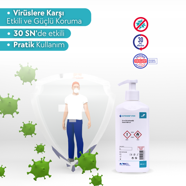 ACTOHAND® ETOH 500 ML (﻿El ve Cilt Antiseptiği - Etanol 80 % (v/v)