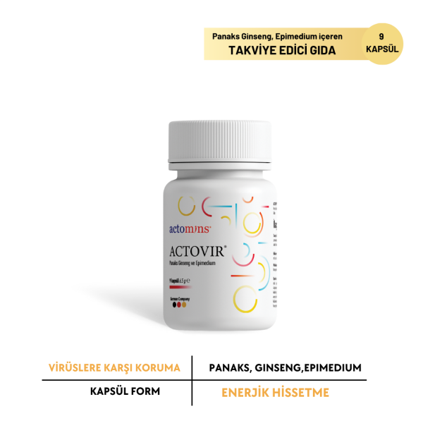 ACTOVIR® Panaks Ginseng ve Epimedium İçeren Takviye Edici Gıda 300 mg