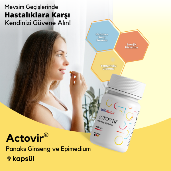 ACTOVIR® Panaks Ginseng ve Epimedium İçeren Takviye Edici Gıda 300 mg