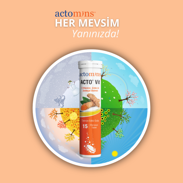 ACTO® VIT | C Vitamini, Çinko ve Zerdeçal Ekstresi 15 Efervesan Tablet