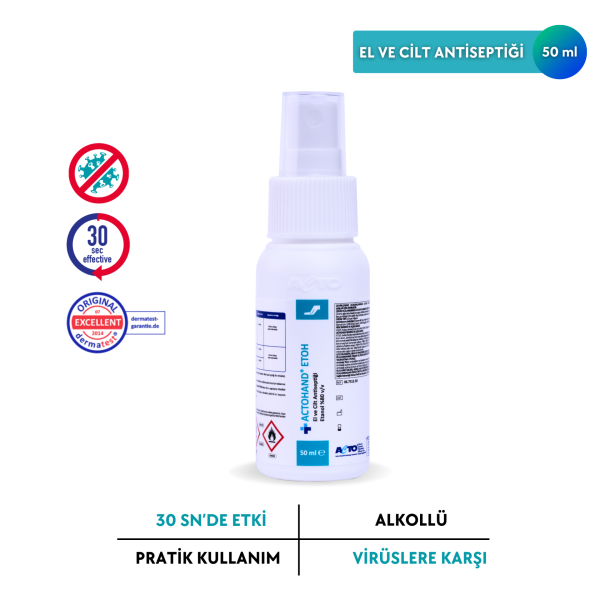 ACTOHAND® ETOH 50 ML ﻿El ve Cilt Antiseptiği - Etanol 80%