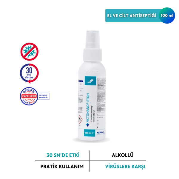 ACTOHAND® ETOH 100 ML (﻿El ve Cilt Antiseptiği - Etanol 80 % (v/v)