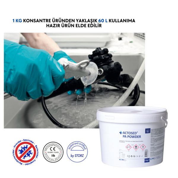 ACTOSED® PA POWDER 5 KG Endoskoplar ve Tıbbi Alet için Yüksek Düzey Dezenfektan