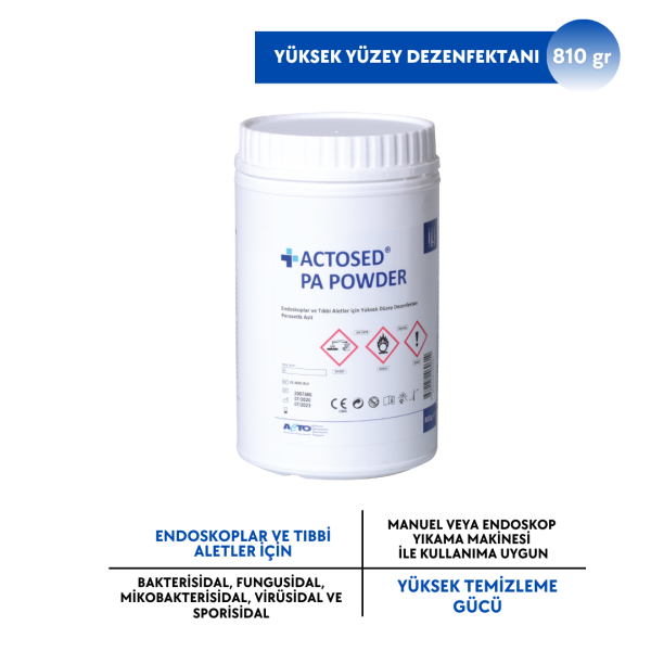 ACTOSED® PA POWDER Endoskop & Tıbbi Alet için Yüksek Yüzey Dezenfektan 810gr
