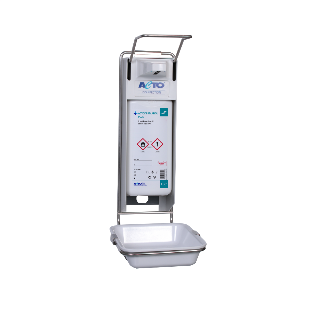 Çelik Dispenser Tip 2 Tepsili + El ve Cilt Antiseptiği 1 L