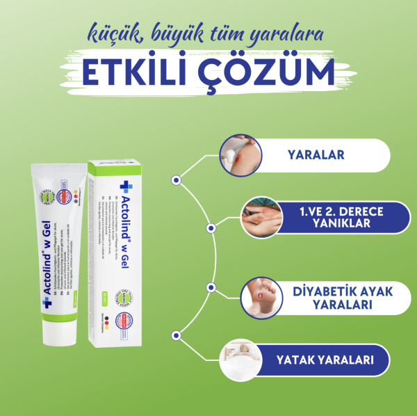 Actolind® W Gel – Yara Bakım Jeli | Akut, Kronik ve Enfekte Yaralar & Yanıklar İçin - Toptan Satış 50 ml