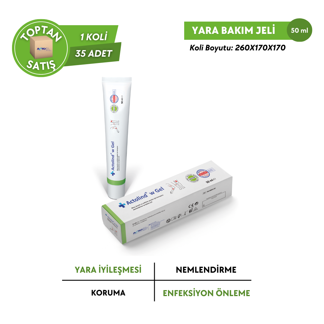 Actolind® W Gel – Yara Bakım Jeli | Akut, Kronik ve Enfekte Yaralar & Yanıklar İçin - Toptan Satış 50 ml