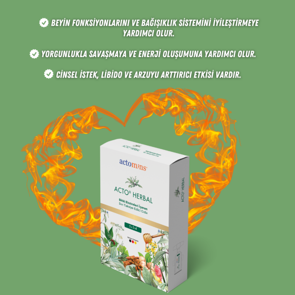 ACTO® HERBAL | Bitki Ekstreleri İçeren Takviye Edici Gıda Ginseng ve Ballı | 5x5 ml