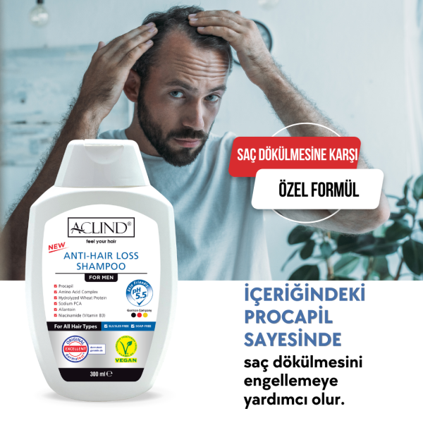 ACLIND® ANTI-HAIR LOSS SHAMPOO Erkek Saç Bakım Şampuanı 300 ml