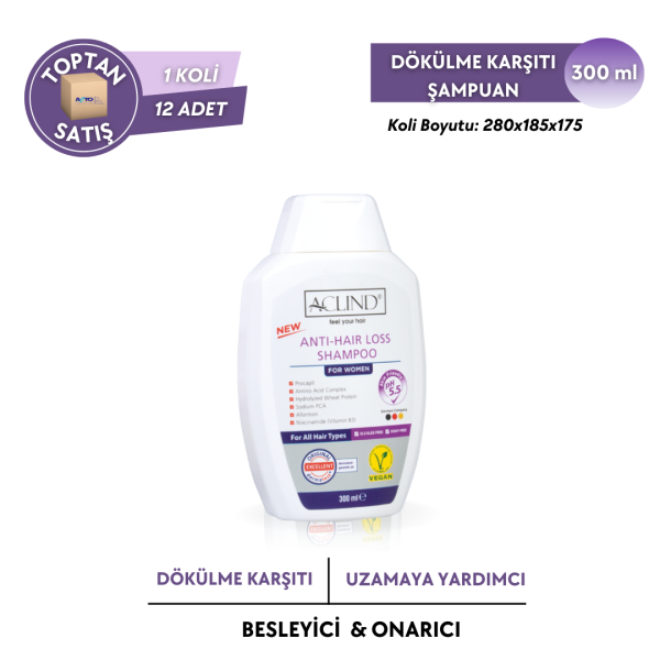 ACLIND® ANTI-HAIR LOSS SHAMPOO Kadın Saç Bakım Şampuanı 300 ml - Toptan Satış