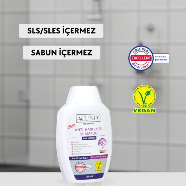 ACLIND® ANTI-HAIR LOSS SHAMPOO Kadın Saç Bakım Şampuanı 300 ml - Toptan Satış