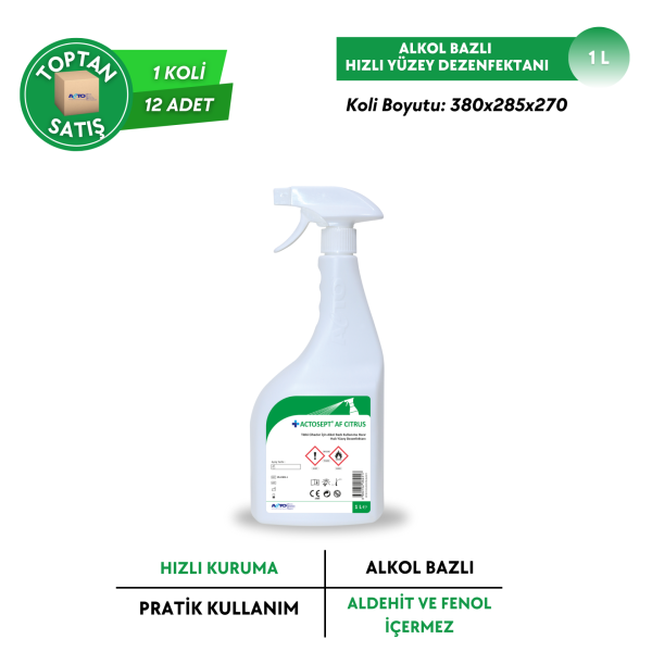 ACTOSEPT® AF Citrus Tıbbi Cihazlar için Hızlı Yüzey Dezenfektanı - Toptan Satış 1 Litre