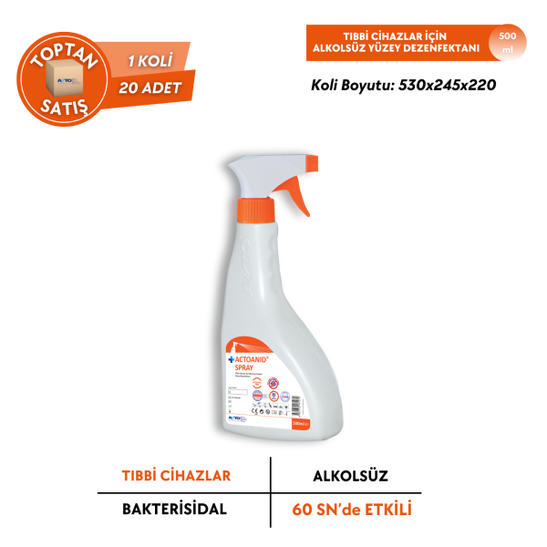 ACTOANID® SPRAY Tıbbi Cihazlar için Alkolsüz Yüzey Dezenfektanı - Toptan Satış