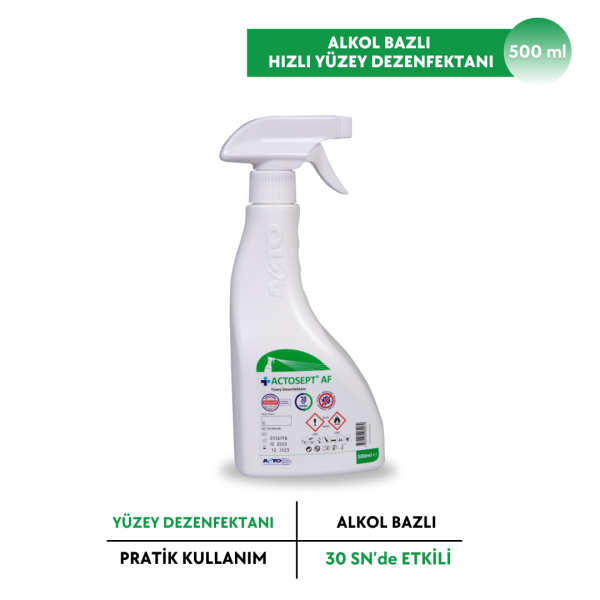 ACTOSEPT® AF 500 ml (Alkollü Hızlı Yüzey Dezenfektanı - 30 Saniyede Etkili)