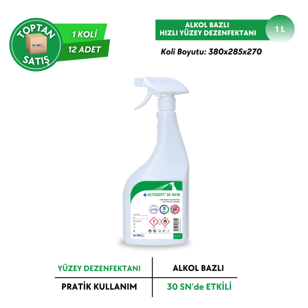 ACTOSEPT® AF 1 Litre Tıbbi Cihazlar için Hızlı Yüzey Dezenfektanı - Toptan Satış
