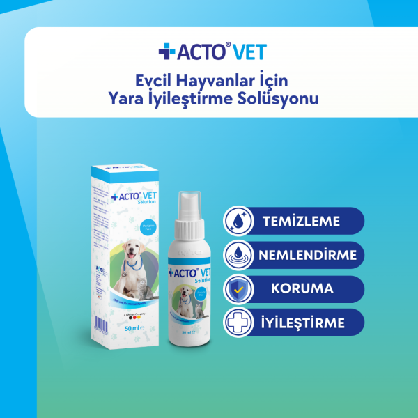 ACTO® VET SOLUTION 50 ml Kedi-Köpek için Yara Bakım Solüsyonu - Toptan Satış